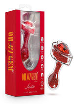 Load image into Gallery viewer, Oh My Gem Lustre Glass Anal Plug - Clear/Red