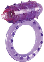 Load image into Gallery viewer, One Touch Nubby Vibrating Cock Ring - Purple
