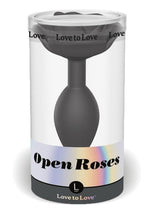 Load image into Gallery viewer, Open Roses Silicone Anal Plug - Black/Black Onyx - Large
