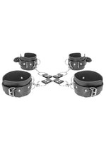 Load image into Gallery viewer, Ouch! Bonded Leather Hogtie with Hand and Ankle Cuffs - Black
