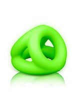 Load image into Gallery viewer, Ouch! Cock Ring and Ball Strap Silicone - Glow In The Dark/Green