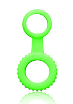 Load image into Gallery viewer, Ouch! Cock Ring and Ball Strap Silicone - Glow In The Dark/Green