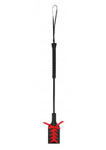 Load image into Gallery viewer, Ouch! Crop Black Rectangle with Red Lace - Black/Red - Large
