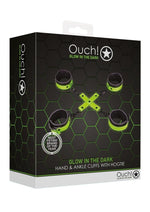 Load image into Gallery viewer, Ouch! Hand and Ankle Cuffs with Hogtie - Glow In The Dark/Green
