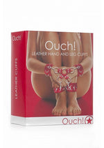 Load image into Gallery viewer, Ouch! Leather Hand and Leg Cuffs - Red

