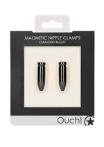 Load image into Gallery viewer, Ouch! Magnetic Nipple Clamps Diamond Bullet - Black
