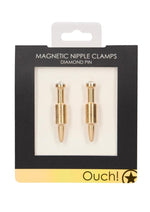 Load image into Gallery viewer, Ouch! Magnetic Nipple Clamps Diamond Pin - Gold
