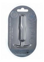 Load image into Gallery viewer, Ouch! Oblong Anal Plug Silicone - Grey/Gun Metal