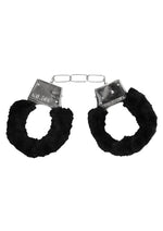 Load image into Gallery viewer, Ouch! Pleasure Furry Hand Cuffs with Quick Release Button - Black

