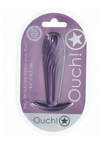 Load image into Gallery viewer, Ouch! Ribbed Anal Plug Silicone - Metallic - Purple