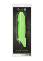Load image into Gallery viewer, Ouch! Smooth Thick Stretchy Penis Sleeve - Glow In The Dark/Green
