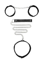 Load image into Gallery viewer, Ouch! Velcro Collar with Leash and Hand Cuffs - Black
