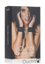 Load image into Gallery viewer, Ouch! Velcro Cuffs For Hands Or Ankles - Black
