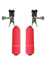 Load image into Gallery viewer, Ouch! Vibrating Nipple Clamps - Red
