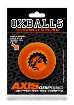 Load image into Gallery viewer, Oxballs Axis Rib Griphold Cockring - Orange/Orange Ice

