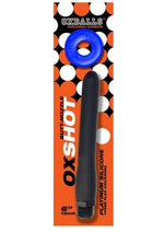 Load image into Gallery viewer, Oxballs Oxshot Silicone Butt Nozzle Shower Hose and Cock Ring - Black/Blue - 6in
