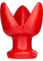 Load image into Gallery viewer, Oxballs Rosebud-1 Silicone Butt Plug with 3 Flanges - Red - Small
