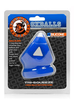 Load image into Gallery viewer, Oxballs Tri-Squeeze Silicone 3-Ring Ball Stretching Sling - Blue
