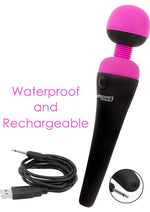 Load image into Gallery viewer, Palmpower Rechargeable Silicone Personal Wand Massager - Fuschia - Pink
