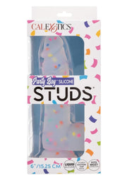 Party Boy Silicone Studs Dong with Suction Cup 6in Insert - Multicolor