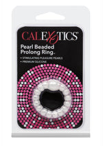 Load image into Gallery viewer, Pearl Beaded Prolong Silicone Cock Ring - White
