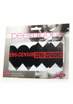 Load image into Gallery viewer, Peekaboo Censored Hearts and X Pasties - Black/Red
