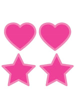Load image into Gallery viewer, Peekaboo Glow In The Dark Hearts and Stars Pasties - Glow In The Dark/Hot Pink/Pink
