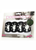 Load image into Gallery viewer, Peekaboo Glow In The Dark Light Bulb Pasties - Black/Green
