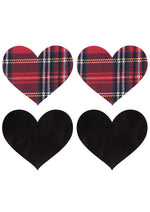 Load image into Gallery viewer, Peekaboo Schoolgirl Hearts Pasties - Red
