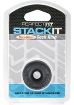 Load image into Gallery viewer, Perfect Fit Stackit Silaskin Cock Ring - Black/Clear
