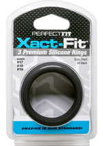Load image into Gallery viewer, Perfect Fit Xact-Fit Silicone Ring Kit - Md/Lg - Black - 3 Pack