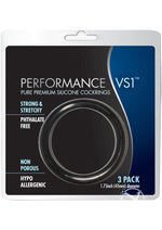 Load image into Gallery viewer, Performance Vs1 Pure Premium Silicone Cock Rings - Black - Medium - 3 Pack
