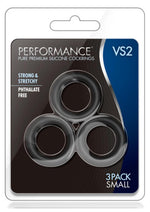 Load image into Gallery viewer, Performance Vs2 Pure Premium Silicone Cock Rings - Black - Small
