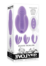 Load image into Gallery viewer, Petite Tickler Rechargeable Silicone Triple Stimulating Mini Vibrator with Remote Control - Lavender/Purple