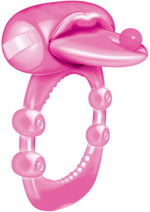 Load image into Gallery viewer, Pierced Tongue Vibrating Silicone Cock Ring Waterproof - Magenta/Pink
