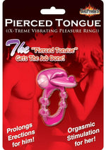 Load image into Gallery viewer, Pierced Tongue Vibrating Silicone Cock Ring Waterproof - Magenta/Pink
