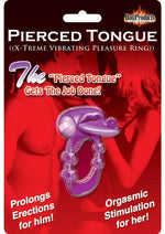 Load image into Gallery viewer, Pierced Tongue Vibrating Silicone Cock Ring Waterproof - Purple
