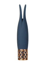 Load image into Gallery viewer, Pillow Talk Secrets Playful Rechargeable Silicone Massager - Blue/Rose Gold

