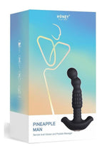 Load image into Gallery viewer, Pineapple Man Rolling Bead Vibrating Rechargeable Silicone Prostate Massager - Black
