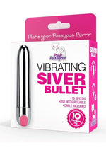 Load image into Gallery viewer, Pink Pussycat Rechargeable Vibrating Bullet - Silver
