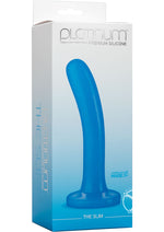 Load image into Gallery viewer, Platinum Premium Silicone The Slim Dildo - Blue - 5.5in