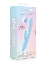 Load image into Gallery viewer, Play with Me Moondust Magic Rechargeable Silicone Rabbit Vibrator - Blue
