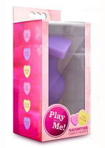 Load image into Gallery viewer, Play with Me Naughtier Candy Heart Fuck Me Silicone Butt Plug - Purple