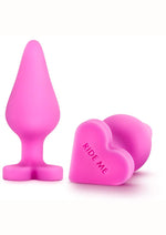 Load image into Gallery viewer, Play with Me Naughtier Candy Heart Ride Me Silicone Butt Plug - Pink