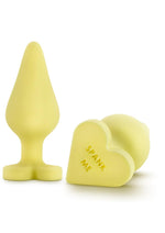 Load image into Gallery viewer, Play with Me Naughty Candy Heart Spank Me Silicone Butt Plug - Yellow