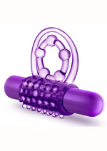 Load image into Gallery viewer, Play with Me The Player Vibrating Double Strap Cock Ring - Purple
