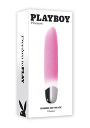 Playboy Bunnies On Parade Rechargeable Silicone Vibrator with Clitoral Stimulator - Pink