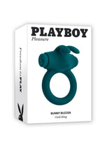 Load image into Gallery viewer, Playboy Bunny Buzzer Rechargeable Silicone Cock Ring - Teal
