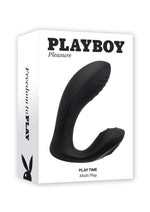 Load image into Gallery viewer, Playboy Play Time Rechargeable Silicone Dual Vibrator with Clitoral Stimulator - Black
