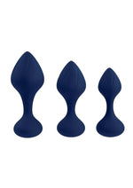 Load image into Gallery viewer, Playboy Tall Trainer Silicone Anal Kit - Blue/Navy - 3 Piece
